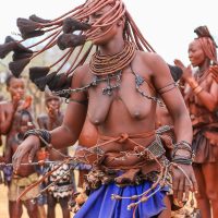 Twirling at the Himba Ondjongo Dance, Namibia