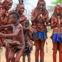 A Himba Girl Dancing Ondjongo, Namibia
