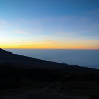 The Sunrise Over the Clouds on Summit Day, Climbing Mount Kilimanjaro, Tanzania