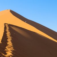 Climbing the Crest of Big Daddy Dune, Sossusvlei, Namibia