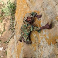 Free Climbing to the Abuna Yemata Monestary, Ethiopia