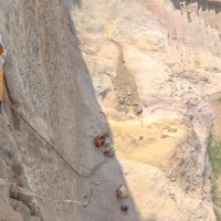A Monk Navigating the Climb Down from Debre Damo, Ethiopia